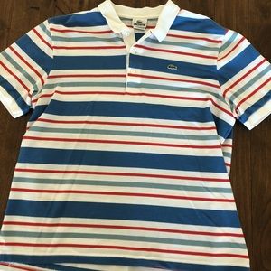 Men’s Lacoste striped polo size 7